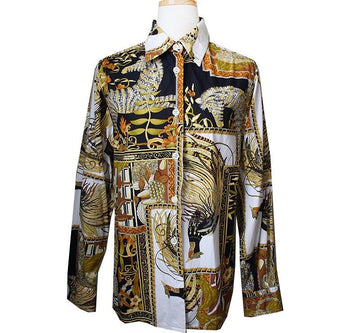 Salvatore Ferragamo Cotton Printed Shirt 44~Small 55 32119146