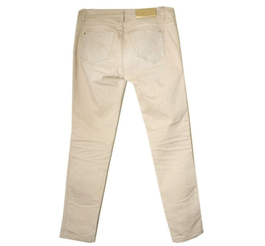 ERMANNO SCERVINO Beige Lace Stream Denimhose 40 26809754