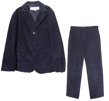Burberry Kids Navy Corduroy Blazer Jacket + Pants Set 10Y 34980141