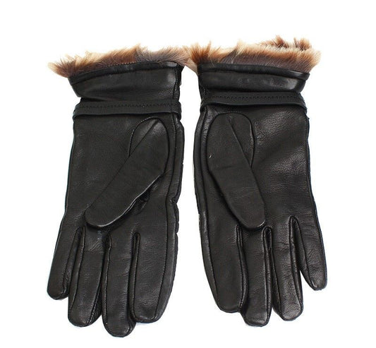 GF FERRE' Gianfranco Ferre Black Lambskin Gloves 38713300