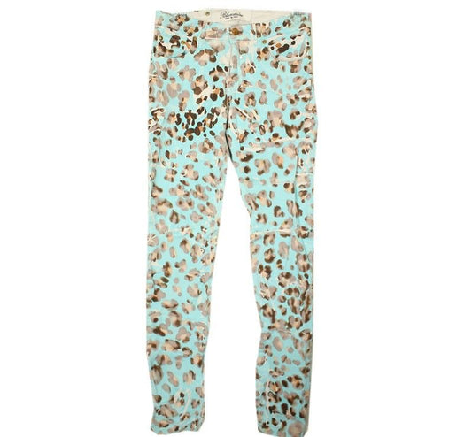 BLUMARINE Mint Leoparden Denimhose 55 26809631