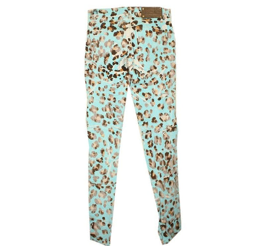 BLUMARINE Mint Leoparden Denimhose 55 26809631