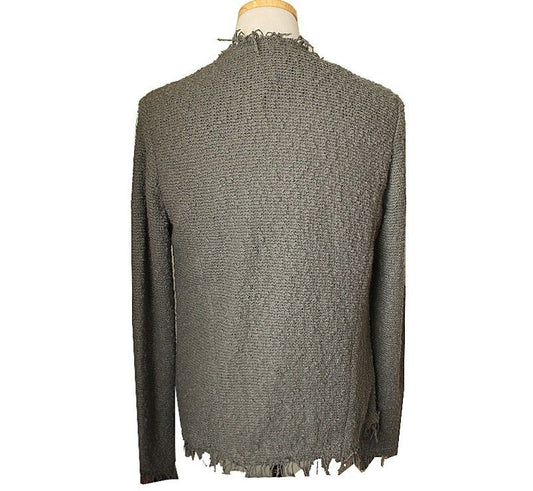 Iro Tweed Grey Cotton Blend Open Cardigan 34 26810025