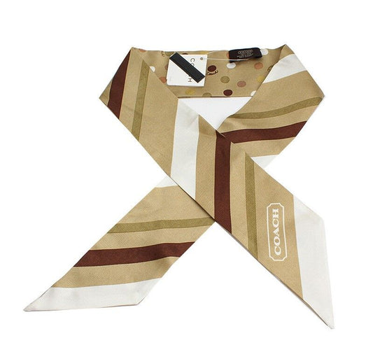 Coach Olive Green Silk Scarf 38884244
