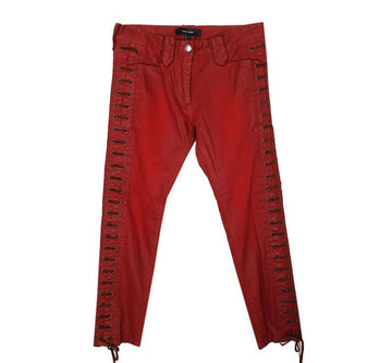 ISABEL MARANT Burgunderrote Wildlederriemen Jeanshose 55 26809574