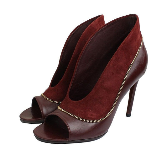 LOUIS VUITTON Burgunder Wildleder Neck Pumps 35 38884408