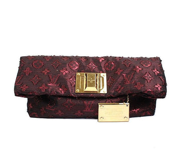 LOUIS VUITTON Alter Monogram Seiden-Clutch mit Goldakzenten 38884527