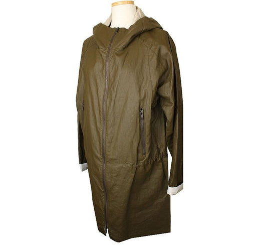 Theory Khaki Coated Linen Jacket S 26810539