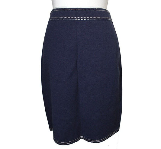 Escada Navy Knit Skirt 55 39034082