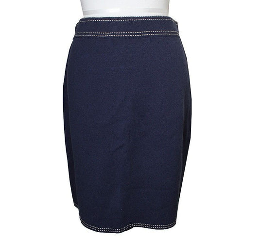 Escada Navy Knit Skirt 55 39034082