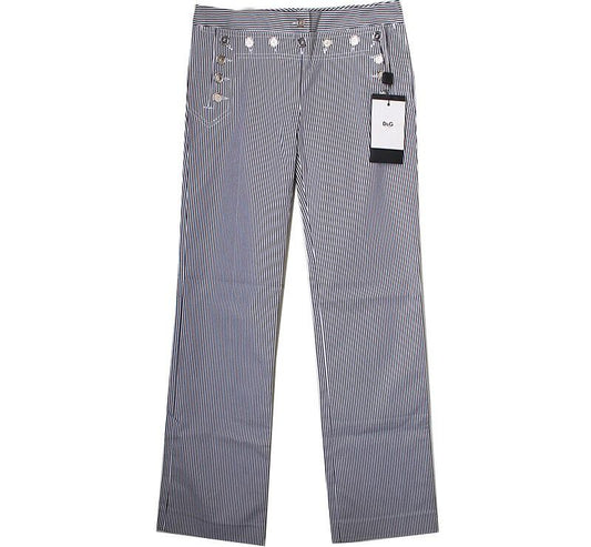 D&G Dolce&Gabbana Marineblau gestreifte Hose 55 34907210