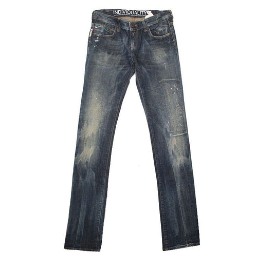 ARMANI Jeans Blau Beschädigte Waschung Denim-Hose 27 26809683
