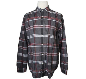 THEORY メンズ チェック リネン 混紡 シャツ L 100 39034392