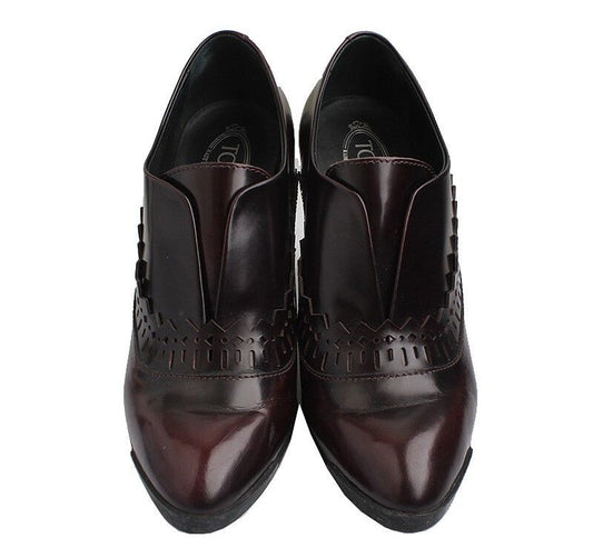Tods Burgundy Punching Leather Boot 36 39034607