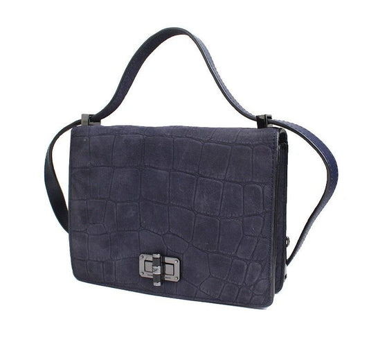 DIANE VON FURSTENBERG ダイアン・フォン・ファステンバーグ ネイビー ワニ パターン クロスバック 39034715