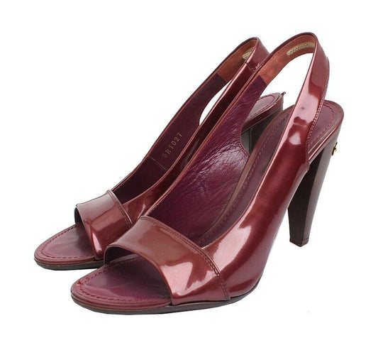 LOUIS VUITTON Bordeaux lackierte Slingback-Schuhe 36 39034425