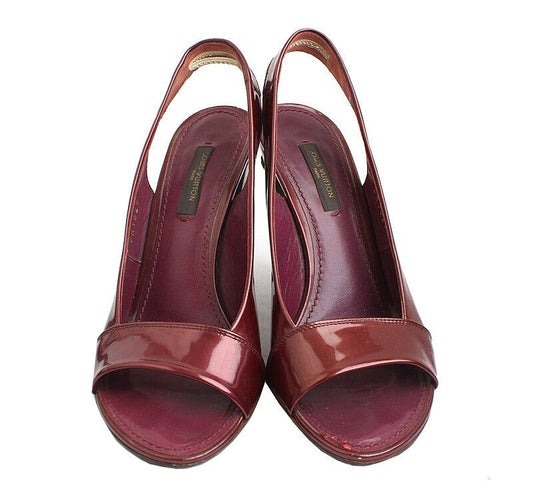 LOUIS VUITTON Bordeaux lackierte Slingback-Schuhe 36 39034425