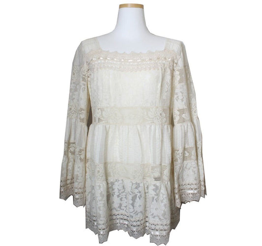 Anna Sui Ivory Lace Blouse 6 38436376
