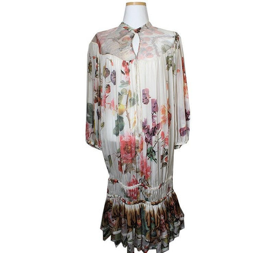 ROBERTO CAVALLI ロベルト・カヴァリ シルク フローラル ワンピース 44~55 38556984