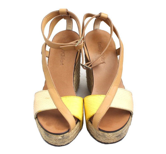 Chloe See by Chloé Yellow Wedge Sandals 35 39219871