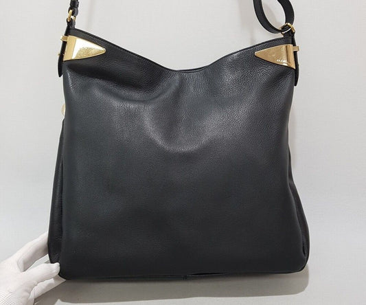 Salvatore Ferragamo Black Leather Shoulder Bag 39238524