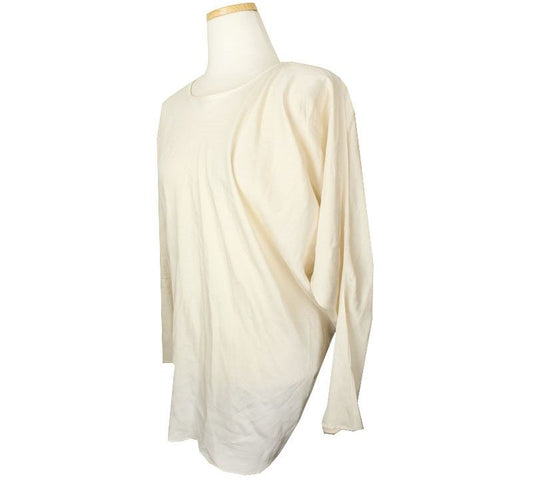 Lanvin Beige Silk Long Sleeve Asymmetric Top 55 26807251