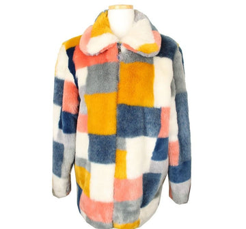 STELLA MCCARTNEY ステラマッカートニー キッズ カラーブロック エコファー ジャケット 14歳大人55 26810229