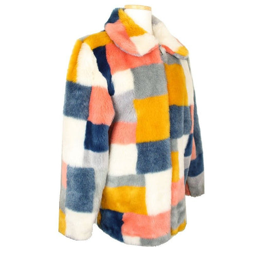 STELLA MCCARTNEY Kids Colorblock Eco-Fur Jacke 34 26810229