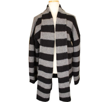 Vince Gray & Black Cashmere Knit Open Cardigan S 26809950