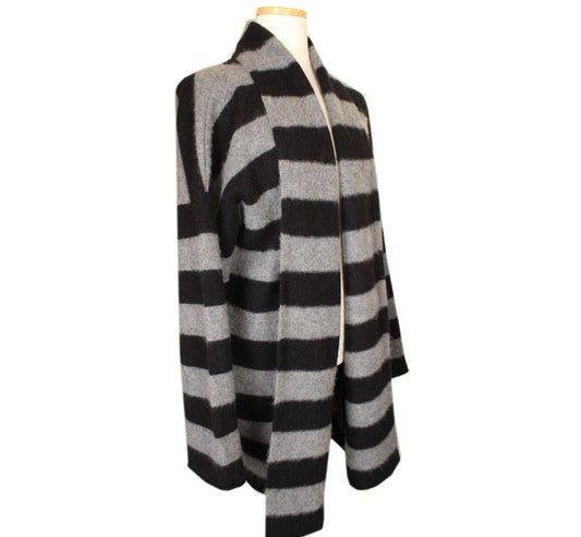 Vince Gray & Black Cashmere Knit Open Cardigan S 26809950