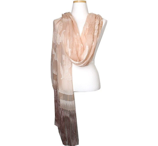 Armani Silk Blend Fringe Stole/Scarf 39220105