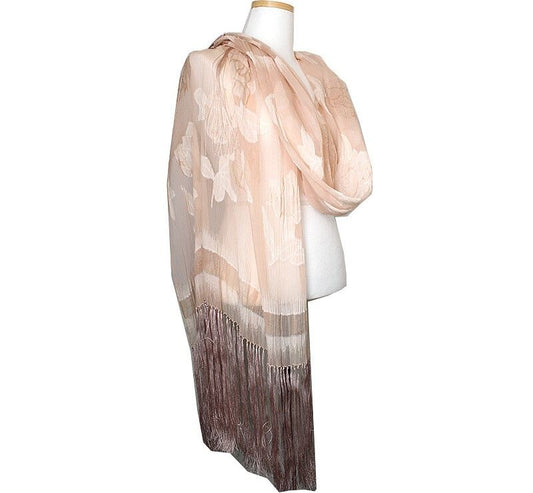 Armani Silk Blend Fringe Stole/Scarf 39220105
