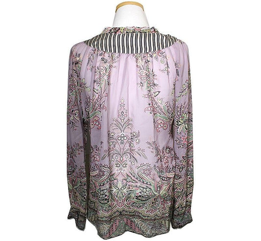 Etro Silk Lilac Print Blouse 55 39570482