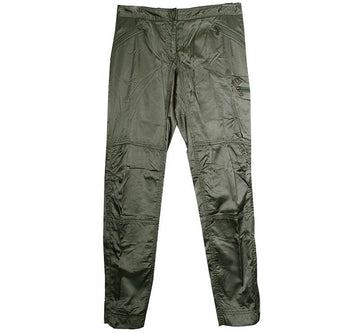 PRADA カーキグリーン サテン カーゴパンツ 44~小 55 39570731