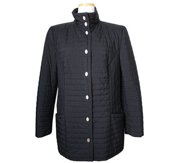 SALVATORE FERRAGAMO ブラック キルティング ジャケット 55 39570822