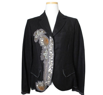 KENZO ブラック ビーズ アプリケ ジャケット 44~55 39570900