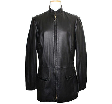 GF FERRE' ジアン・フランコ・ペレ ブラックラムスキン ジップジャケット 55 39570904