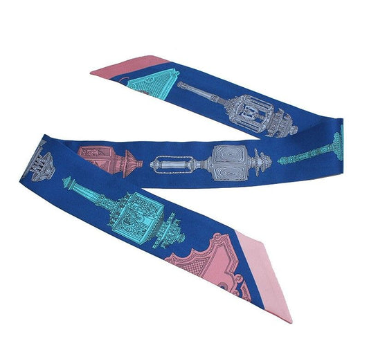 Hermes Luminaire Blue Twilly Scarf 39571745