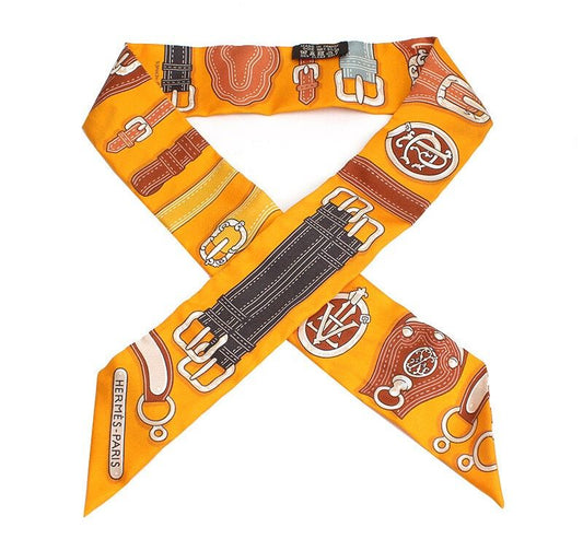 Hermes Orange Twilly Scarf 12345 39220083