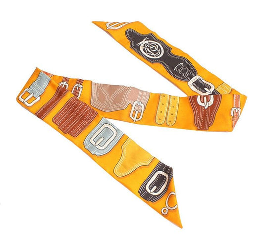 Hermes Orange Twilly Scarf 12345 39220083