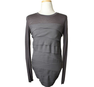 Diane Von furstenber g Gray Silk Shirred Top P 26807147