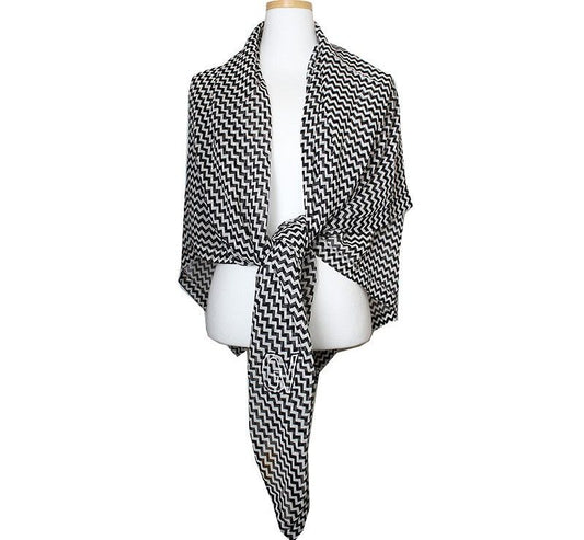 Versace Black & White Silk Big Scarf 39798273