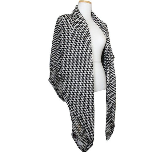 Versace Black & White Silk Big Scarf 142116 39798273