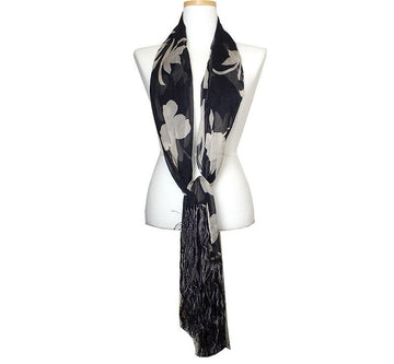 Armani Collegioni Navy Fringe Silk Scarf 39798277