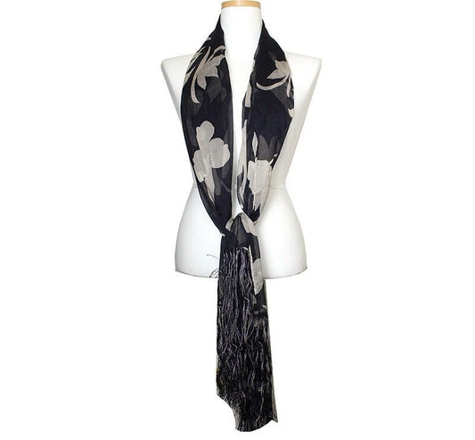 Armani Collegioni Navy Fringed Silk Scarf 39798277