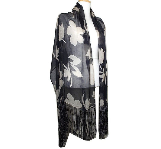 Armani Collegioni Navy Fringed Silk Scarf 39798277