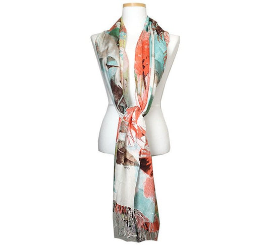 Roberto Cavalli Coral Green Silk Stole Scarf 12345 39798275