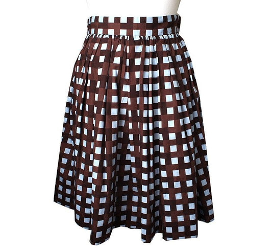MSGM Check Flared Skirt 38 31326435