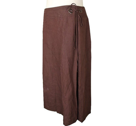 MaxMara Chocolate Linen Skirt 38 33113119
