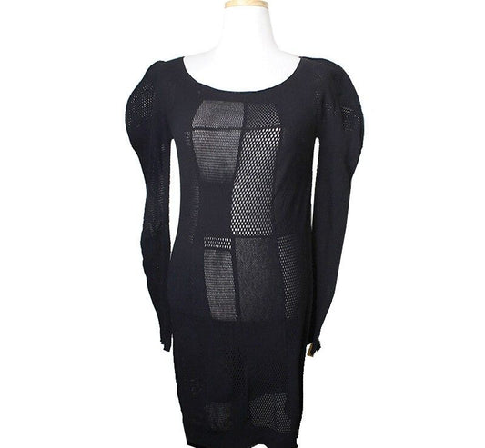 ISSEY MIYAKE FETE Schwarzes Netz Oberteil 55 66 32368223